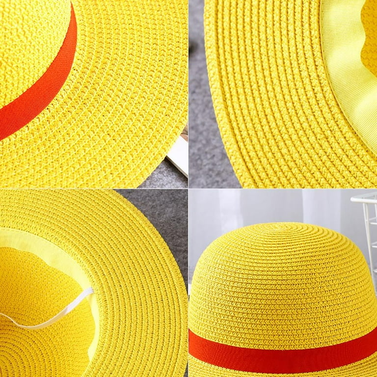 Ekiwen One Piece - Luffy Straw Hat Multifunctional Anime Cartoon Character Sunscreen Straw Hat Cosplay Sun Hat For Adults