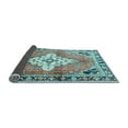 thumbnail image 2 of Ahgly Company Indoor Square Medallion Light Blue Traditional Area Rugs, 3' Square, 2 of 4