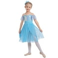 thumbnail image 5 of IBTOM CASTLE Girls Lyrical Dance Costume Ballet Leotard Sequin Spaghetti Straps Tulle Long Dress Ballerina Outfits Princess Dress up 7-8 Years Blue, 5 of 8