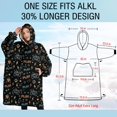 thumbnail image 4 of Oversized Wearable Blanket Hoodie,Colorful Games Symbol Black Pattern Sherpa Blanket Hoodie with Super Pockets,Super Warm Fuzzy Pullover for Women & Men, 4 of 6