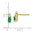 thumbnail image 3 of 14K Diamond & Emerald Earrings in 14k Yellow Gold, 3 of 3