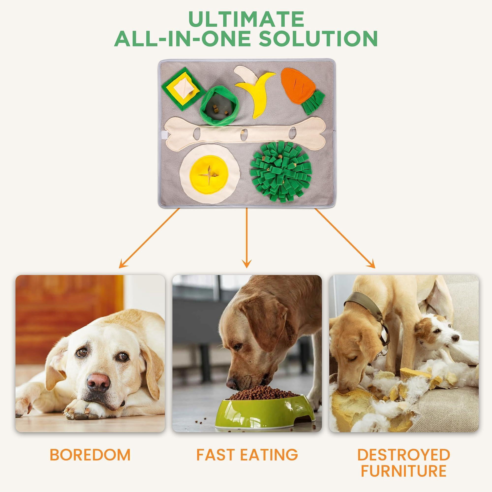Snuffle Mat for Dogs Large Breed Keeps Pets Busy Indoors Comfortable to Lay On Soft Foraging Mat for Rabbits & Cats Interactive Enrichment Toy Slows Down Feeding Alternative to Bowls