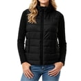 thumbnail image 2 of Sevevn Women's Quilted Puffer Sleeveless Vest Stand Collar Zip‑Up Lightweight Padded Gilet with Zipper Pockets Fall Winter Outerwear Black M, 2 of 7
