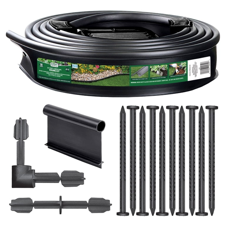 Expert Gardener 20 ft Black Plastic Garden Border Edging Kit photo 1
