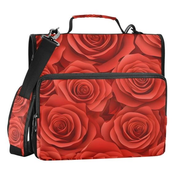 ALAZA Zipper Binder Roses Flower 3 Ring Trapper Keeper File Folder Organizer Bag