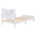 thumbnail image 3 of Rugerasy Wood Platform Bed Unique Bear Shape Design with 10 Solid Wood Slats 300LBS High Load Capacity Bed Frame for Teens,White, 3 of 8