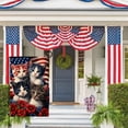 thumbnail image 3 of 4th of July Cat Garden Flag 12x18 Vertical Double Sided Patriotic USA Flag Floral Red Blue Memorial Day Independence Day Holiday Outside Decorations Burlap Yard Flag BW308, 3 of 6