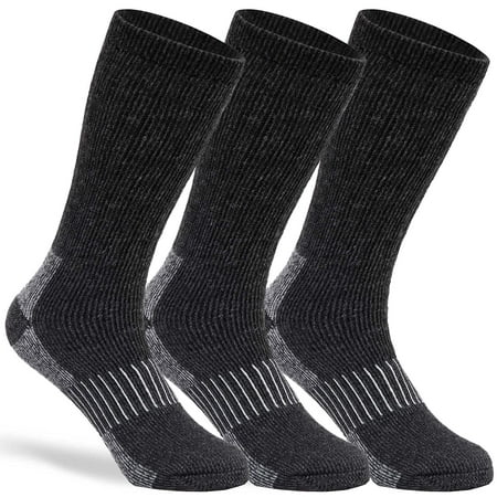 

Merino Wool Socks Casual Warm Socks for Winter Cozy Boot Socks for Men & Women Black SM