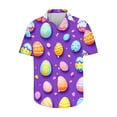 thumbnail image 4 of DDAPJ pyju Easter Button Down Shirts for Men Bunny Graphic Party Shirt Casual Stylish Short Sleeve Tops Big and Tall Hawaiian Shirt for Men on Sale Purple XXXL, 4 of 6
