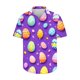 thumbnail image 3 of Blusas y camisas de manga corta con cuello en V Camisa estampada de Pascua para hombre Camisa abotonada Top de poliéster para hombre, 3 of 4
