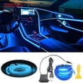 thumbnail image 2 of 5M Interior Del Coche Led Lámpara Decorativa EL Cableado Tira De Neón Para Auto DIY Flexible Luz Ambiental USB Fiesta Ambiente Diodo huangjie unisex, 2 of 2