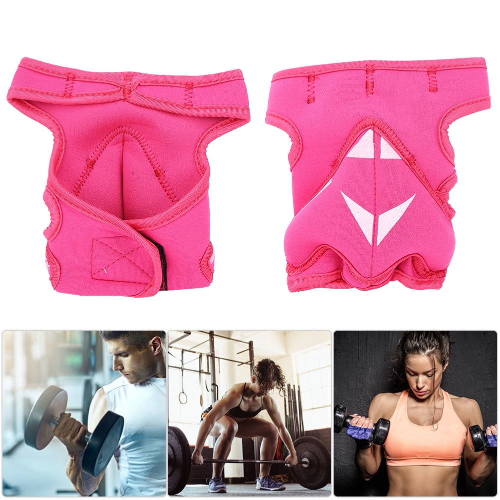 2Pcs 2lb Sport Unisex Half Finger Weighted Gloves Sandbag for Boxing Training Fitness(pink )