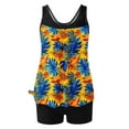 thumbnail image 6 of Qepwscx Womens Swimsuits Sets Floral Hawaii Print Two-Piece Tankinis Swimdress for Women High Waisted Bathing Suits Tropical Graphic StrapeTank Top with Shorts 2025 Swimwear, 6 of 6