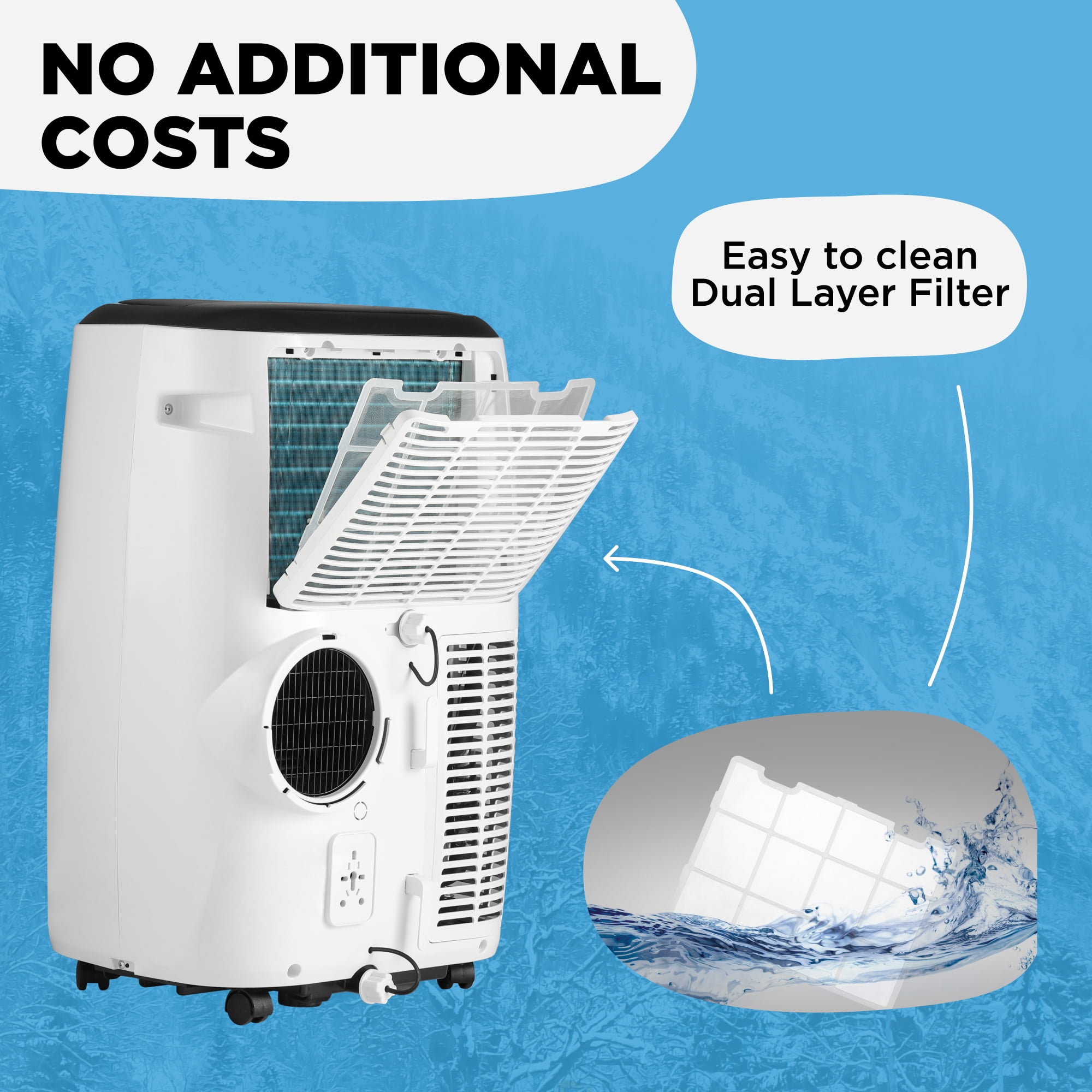 Airo Portable Air Conditioner 10000 BTU (7000 BTU DOE), Standing AC Unit with DIY Window Kit