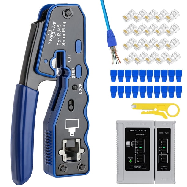 Kit de herramientas de crimpado YWNEGWE RJ45 Pass Through Ethernet Cat6