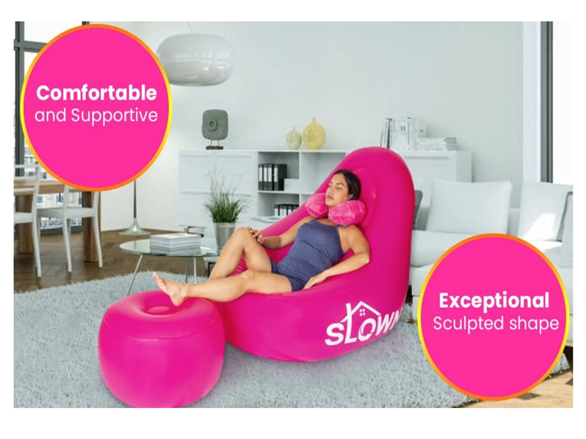 Inflatable Post BBL Chair With Ottoman - Lipo, Brazilian Butt Lift  Recovery.