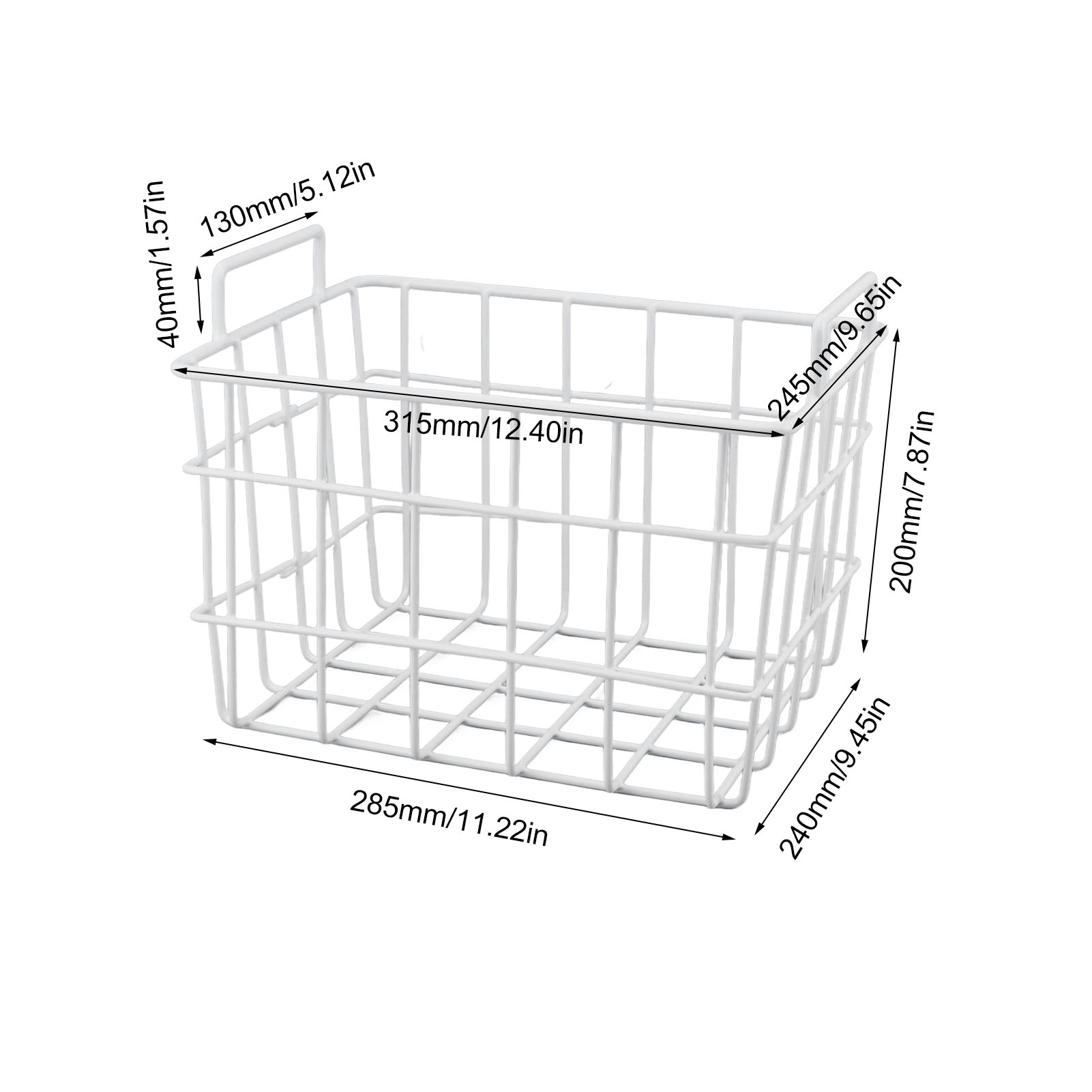 Organisateur De Congélateur Empilable En Fil Métallique - Bac Profond Avec Poignées Pliables - Pour Viande, Légumes, Snacks - 38,5x25x16,5 Cm - 8