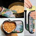 thumbnail image 5 of Yayeee Oven Mitts and Pot Holder Set of 2 Heat Resistant Kitchen Gloves Baking Hot Pad, Floral Seaside, 5 of 5