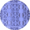 thumbnail image 1 of Ahgly Company Indoor Round Abstract Blue Modern Area Rugs, 3' Round, 1 of 4
