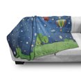 thumbnail image 3 of Balloon Soft Flannel Fleece Throw Blanket, Cartoon Balloons Floating in the Night Sky over the Hills Environment, Cozy Plush for Indoor and Outdoor Use, 50" x 70", Multicolor, by Ambesonne, 3 of 6