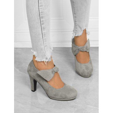 

Bow Decor Suedette Court Pumps Women‘s Footwear