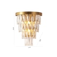 thumbnail image 3 of Design Living 3-Light Brass Wall Sconce With Clear Crystal Accents, 3 of 6