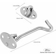 thumbnail image 2 of Cabin Hook, Gate Lock Castle Gate Silent Door Latch, Stainless Steel Easen Hook for Rack Door Garage Doors (2pcs), 2 of 5