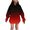 thumbnail image 2 of fnnxnal Big Girls Red Galaxy Hoodie - 9-10T, Star Speckle Graphic, Soft Stretchy Space-Themed Pullover, 2 of 5