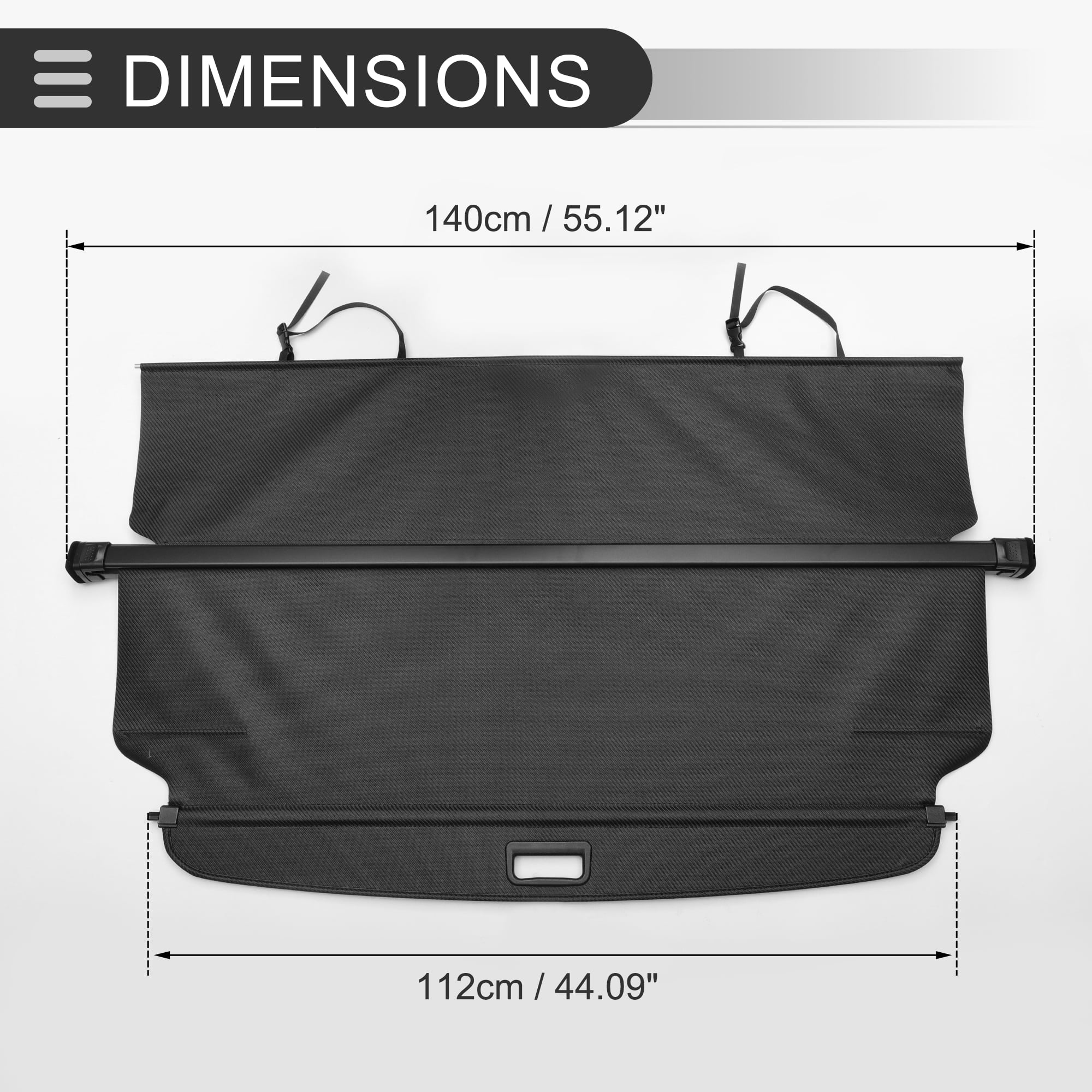 Unique Bargains Retractable Cargo Cover for Honda CRV Rear Privacy Screen Cover Black