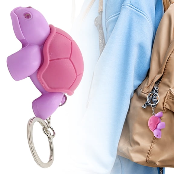 YYKihy Glowing LED Light Up & Sound Turtle Keychain – Cute Illuminated Keyring Bag Charm Night Light With Flashing & Chirping Sound