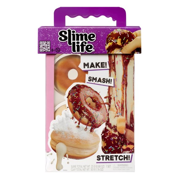 Slime Life Choco Icing Round & Cream Filled Donuts DIY Slime Kit - Unboxing Ingredients to Make, Smash, and Stretch Your Food Slime, Ages 8+