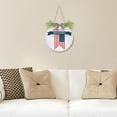 thumbnail image 6 of SKYSONIC Independence Day Welcome Sign for Front Door,All Seasons Welcome Wreath Porch Hanging Decoration for Farmhouse Wall Home Holiday Decoration - 11.8x11.8in, 6 of 7