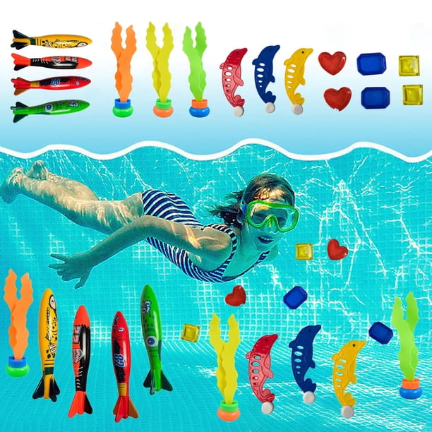 Juego de juguetes de buceo para niños | Anillos de natación coloridos que flotan y se hunden | Entrenamiento de natación, búsqueda del tesoro en la piscina, práctica de snorkel, juegos de fiesta