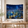 thumbnail image 5 of Aerial Nighttime Cityscape With Photograph, Mystical Fantasy for Space Lovers, Galaxy Room Decor, Valentine's Day Gift, Tapestry Wall Hanging for Bedroom and Dorm, 5 of 7