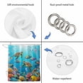 thumbnail image 4 of Ocean Sea Turtle Shower Curtain, Waterproof Shower Curtains for Bathroom, Blue Coastal Fish Coral Jellyfish Marine Life Washable Fabric Bathtub Curtain Set Bath Decor with 12 Hooks 48"x72", 4 of 8