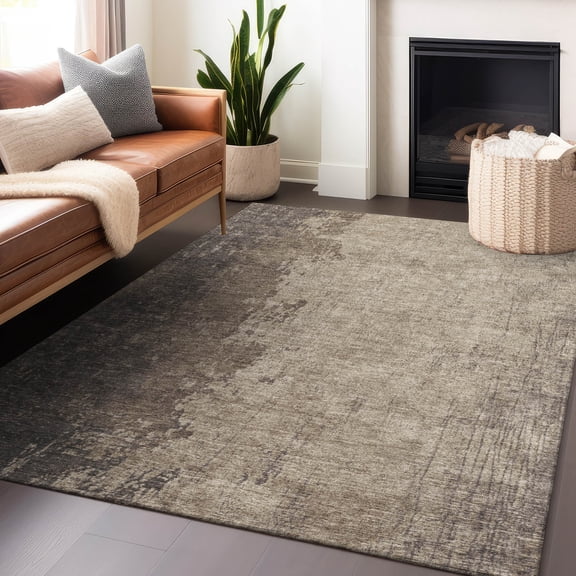 Addison Rugs Chantille Indoor/Outdoor Transitional Abstract Taupe Machine Washable Rectangle Rug, 9' x 12'
