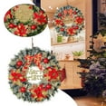 thumbnail image 2 of 16.5 Inch Artificial Christmas Wreath with Bow - Pine Garland Wreath with Red Berries for Front Door Window Holiday Decorations, 2 of 7