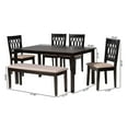 thumbnail image 4 of Baxton Studio Florencia Beige Fabric and Espresso Brown Wood 6-Piece Dining Set, 4 of 14