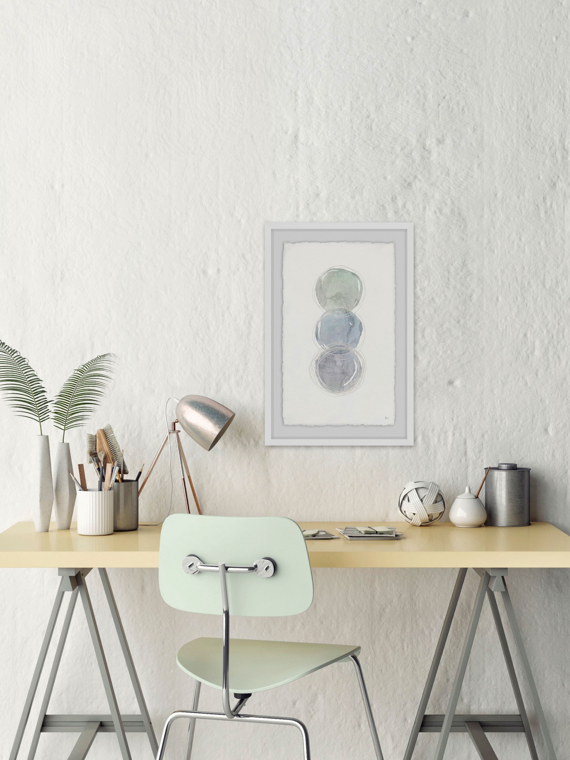 Triple Bubbles Framed Painting Print