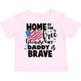 thumbnail image 3 of Inktastic Home of the Free Because My Daddy is Brave with Flag Boys or Girls Toddler T-Shirt, 3 of 5