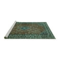 thumbnail image 2 of Ahgly Company Machine Washable Indoor Rectangle Persian Turquoise Blue Traditional Area Rugs, 7' x 9', 2 of 4