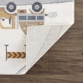 thumbnail image 4 of Hauteloom Olwen Kids Room, Nursery, Playroom Machine Washable Area Rug - Road, Construction Vehicles - Cream, Light Gray - 7'10" x 10', 4 of 8