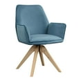 thumbnail image 4 of Convenience Concepts Take a Seat Miranda Swivel Accent Chair, Blue Velvet/Natural Wood, 4 of 11