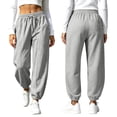 thumbnail image 4 of Yutgune Barrel Sweatpants Women High Waist Drawstring Sweatpants Women Baggy Side Seam Design, 4 of 9