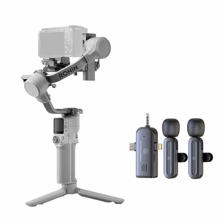 DJI RS 4 Mini 3-Axis Handheld Gimbal Stabilizer + Turnstile Audio 3-In-1 Multifunctional Wireless Lavalier Microphone
