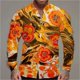 thumbnail image 1 of Camisa de manga larga con estampado hawaiano para hombre ropa con estampado de flores informal para la calle para vacaciones para hombre blusa de verano, 1 of 6