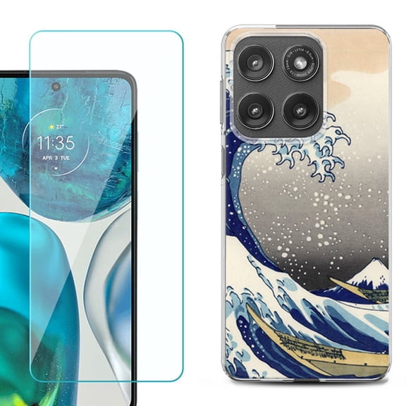Shockproof Phone Case for Motorola Moto Edge 2026, by OneToughShield - Great Wave