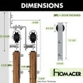 thumbnail image 5 of Homacer Brushed Nickel Double Track Z-Shape Bypass Sliding Barn Door Hardware Kit, for Two/Double Doors, 11ft Long Flat Track, Classic Design Roller, Heavy Duty, for Interior Use, 5 of 6