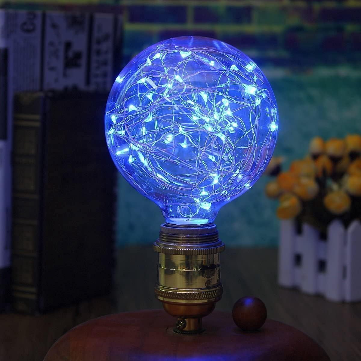 2 Pack Vintage Edison Bulb, G95 E27 220V 3W Fireworks Vintage Bulbs Incandescent Bulbs Edison Decorative Light Bulbs Copper Wire Firework Light Bulb