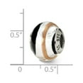 thumbnail image 2 of Sterling Silver Reflections Silvr Yellow Black Italian Murano Bead Charm - Measures 15.45x10.91mm Wide, 2 of 2